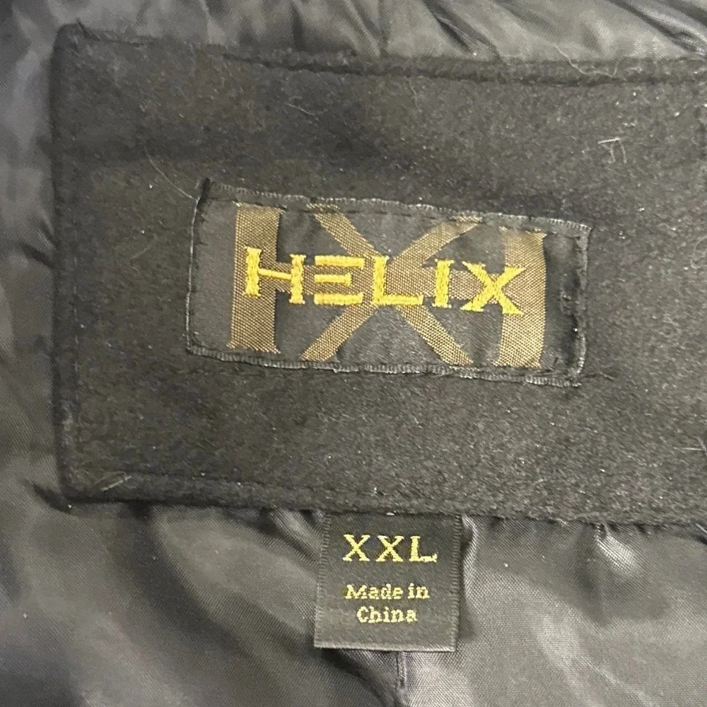 Helix Modern Peacoat Men's 2XL Black Button Up Wool Blend Coat